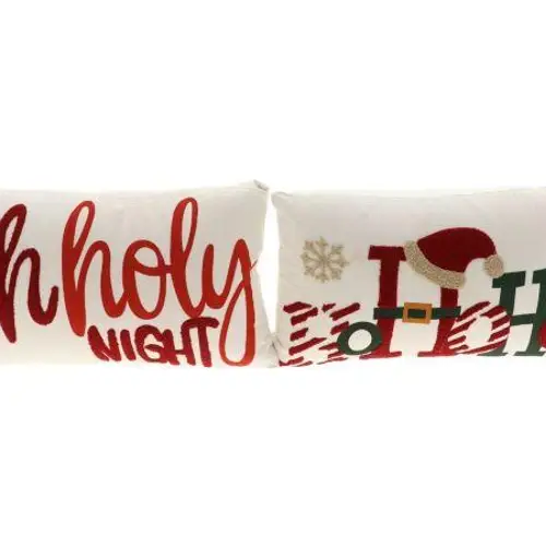 Kissen Holiday Joy S/2 rot mix 50x30cm