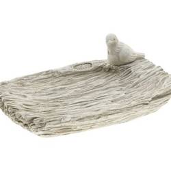 Schale Vogel grau D29.5cm H10cm