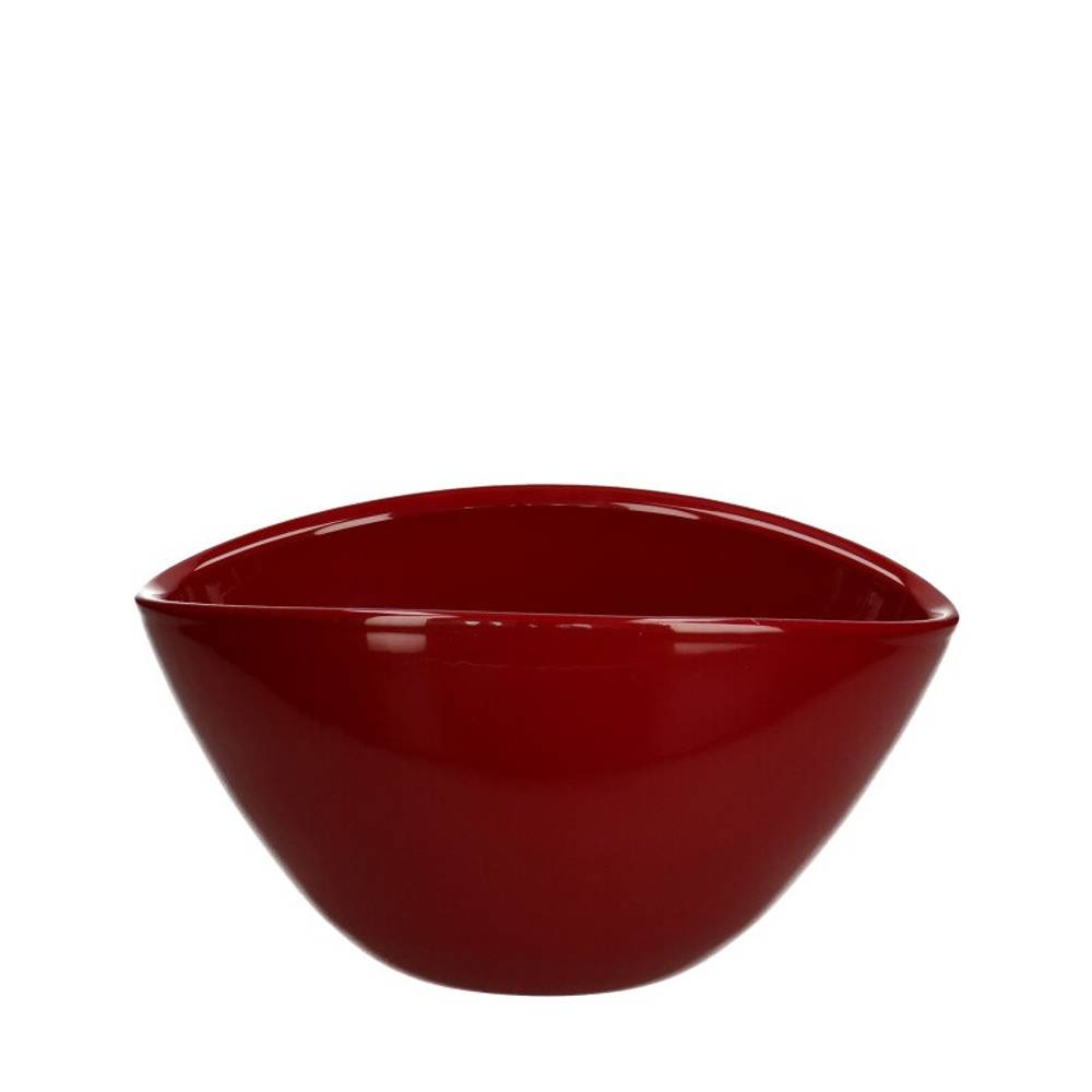 Keramik Schale Ovala weinrot 21x14x10.5cm 