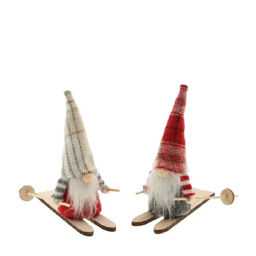 Gnom Olle auf Skiern mix 12x06x13.5cm