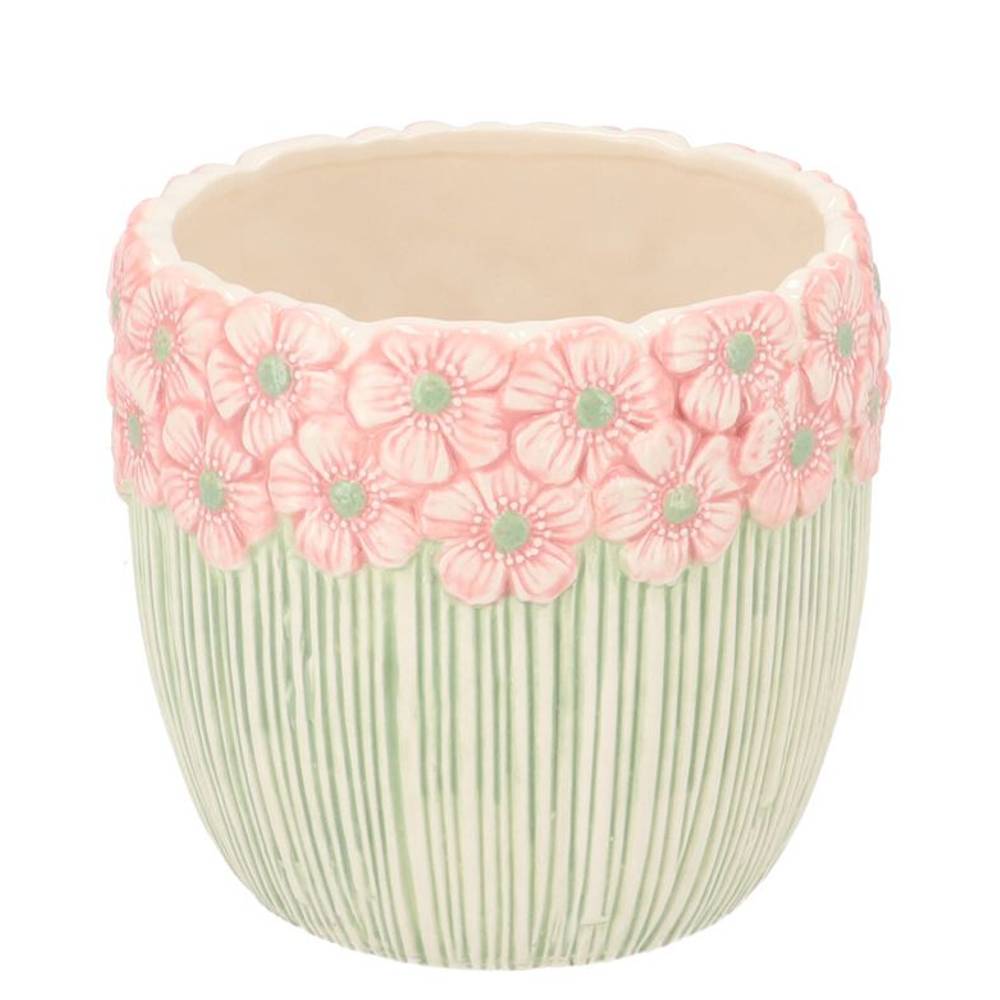 Keramik Übertopf Jane rosa 15x15x13cm