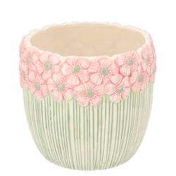 Keramik Übertopf Jane rosa 15x15x13cm