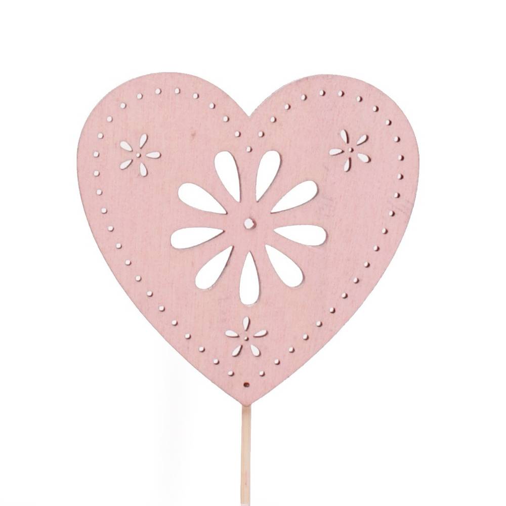 Herz auf Stab rosa L50cm D08cm