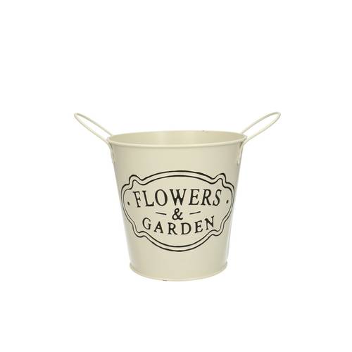 Zink Übertopf Garden creme D16cm H14cm 