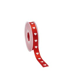 Band Herz rot/weiss 15mm 25m
