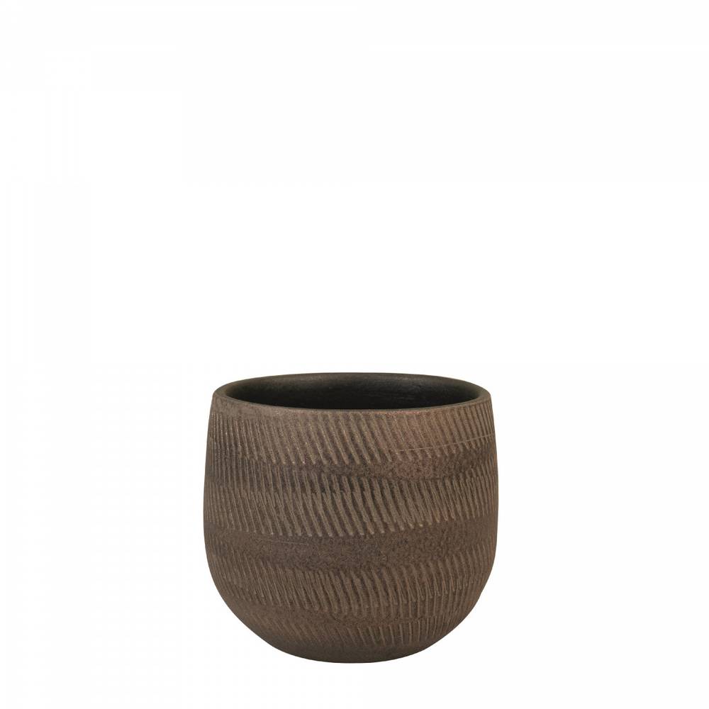 Keramik Übertopf Joey braun D15cm H13cm