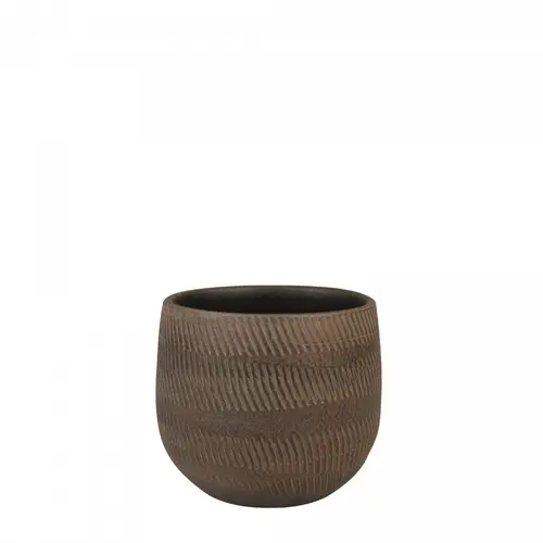 Keramik Übertopf Joey braun D15cm H13cm