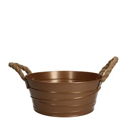 Zink Übertopf + Henkel Julia bronze D22cm H10cm 