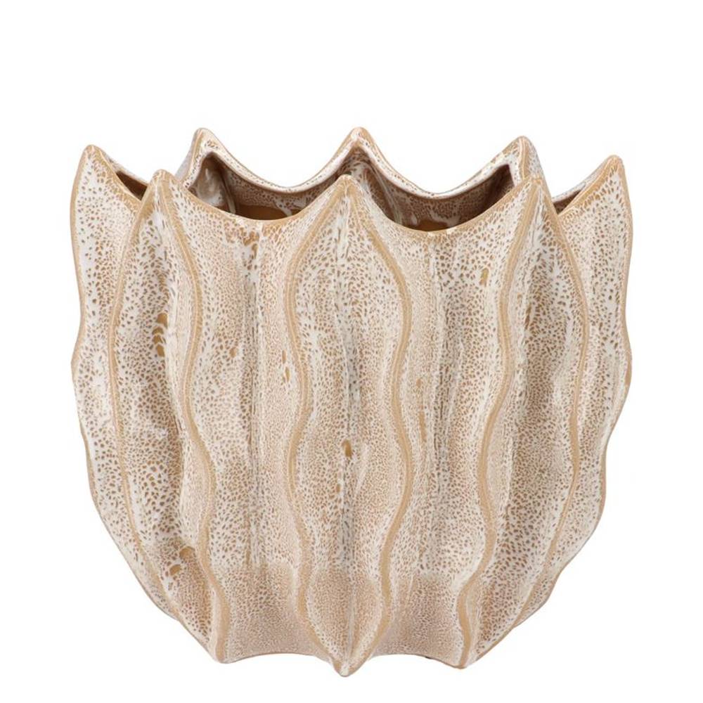 Keramik Übertopf Juna Oval creme 29x20x21cm