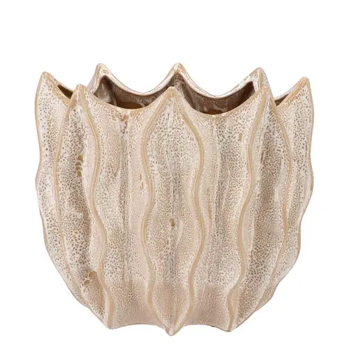 Keramik Übertopf Juna Oval creme 29x20x21cm