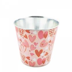 Zink Übertopf Alove rot/rosa D16cm H16cm