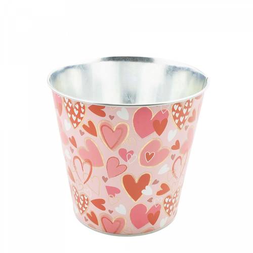 Zink Übertopf Alove rot/rosa D16cm H16cm
