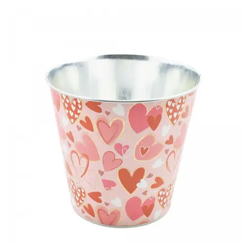 Zink Übertopf Alove rot/rosa D16cm H16cm