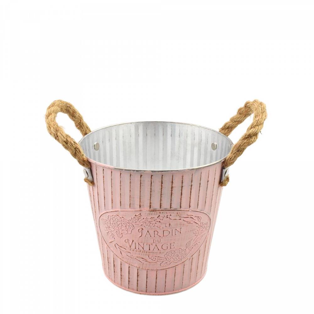 Zink Übertopf Beta rosa D16cm H15.5cm
