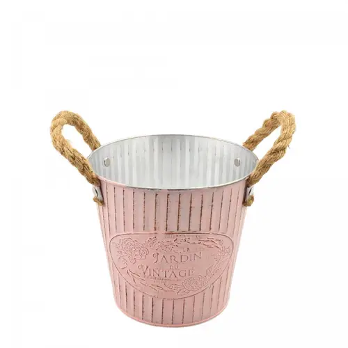 Zink Übertopf Beta rosa D16cm H15.5cm