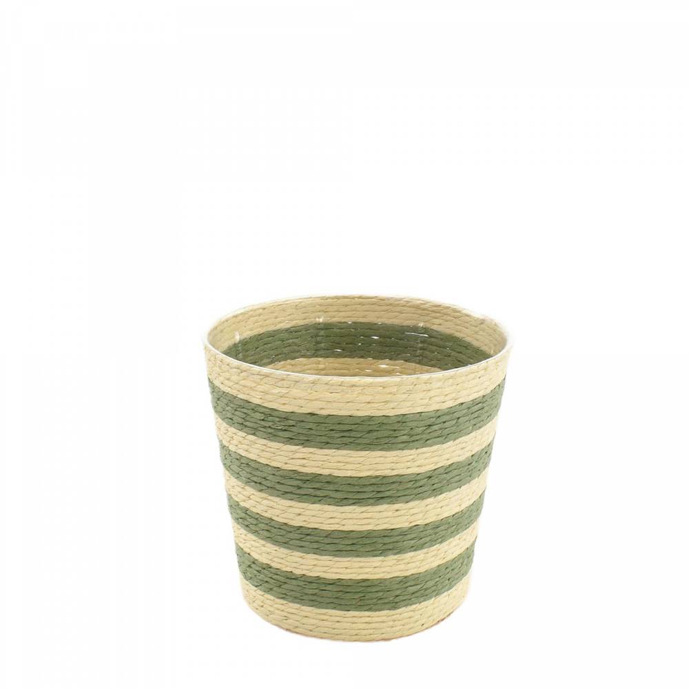 Korb Striped grün D11cm H11cm  