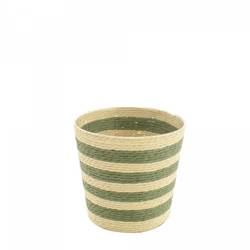 Korb Striped grün D11cm H11cm  