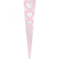 Tüte 1Rose Herz rosa 54x12x3cm x50