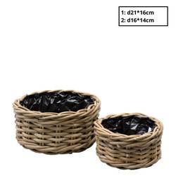 Korb Terima Rund 2/Set braun D21cm H16cm