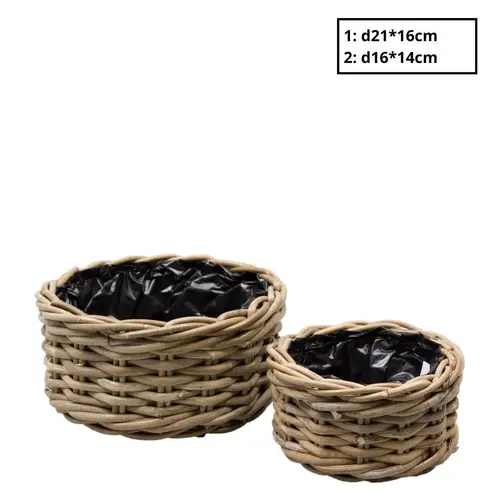 Korb Terima Rund 2/Set braun D21cm H16cm