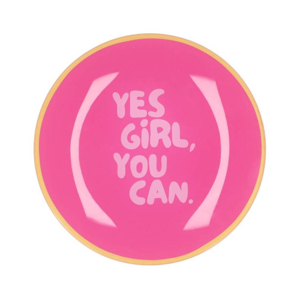Teller Rund Yes Girl rosa 18x18x02cm