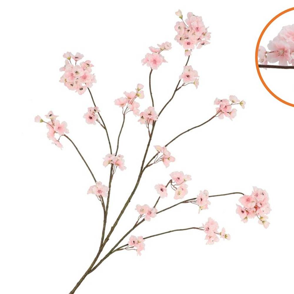 Seiden Kirschblüte hell rosa L126cm