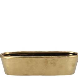Keramik Übertopf Iron Stone gold 32x10x08cm