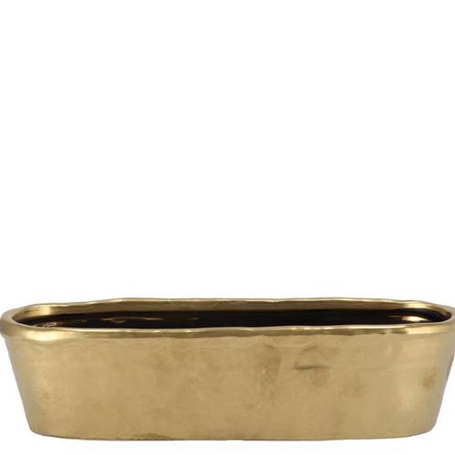 Keramik Übertopf Iron Stone gold 32x10x08cm