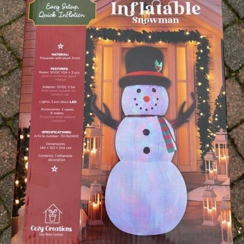 Aufblasbar Schneemann LED 142x102x244cm +Motor