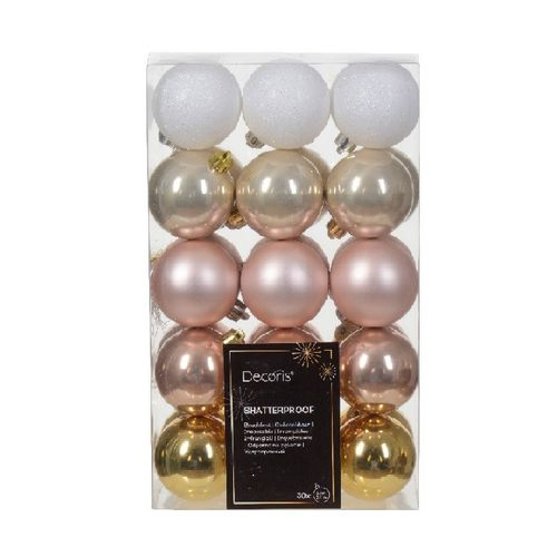 Kugel Plastik rosa mix D06cm 30st