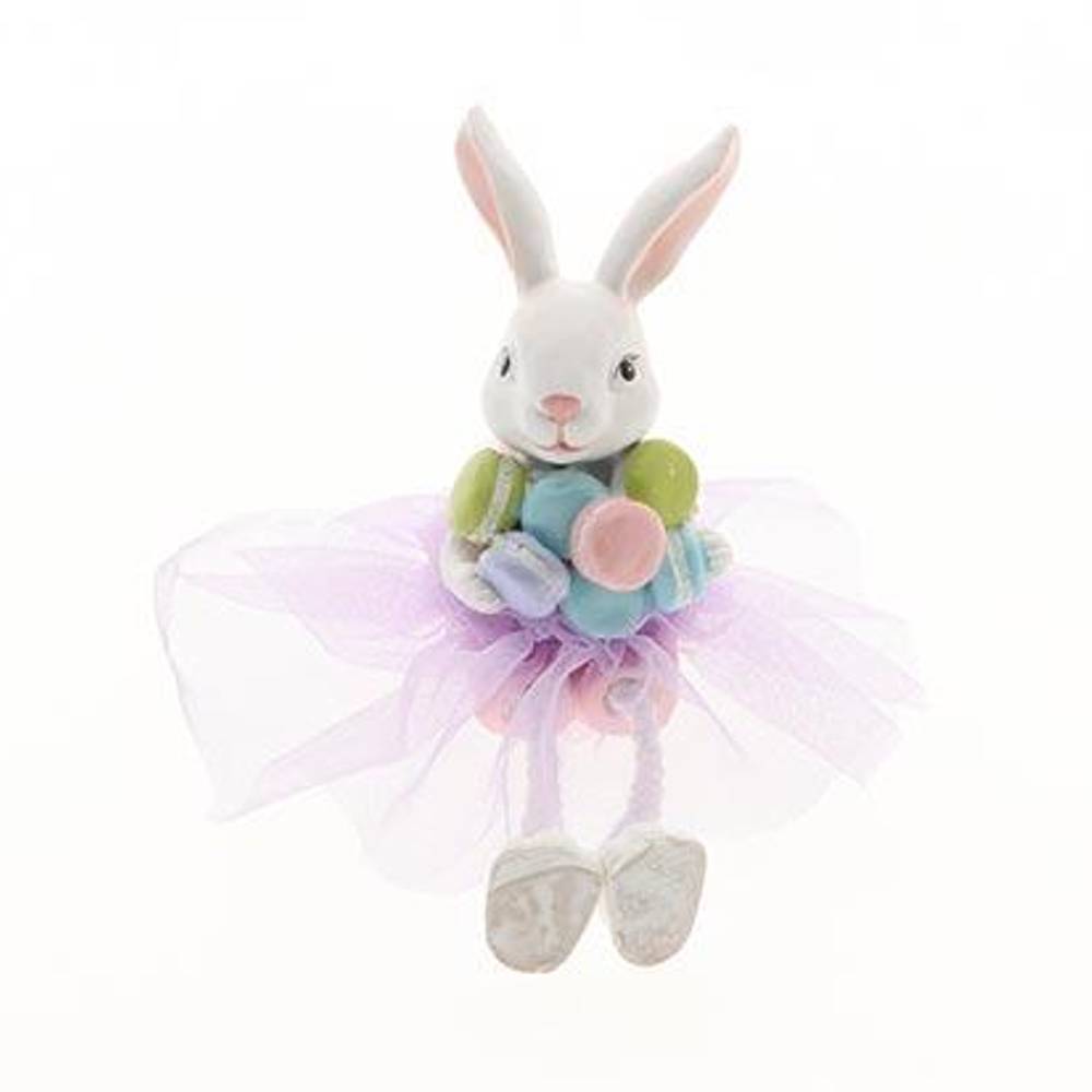 Osterhase Tänzerin weiss D06cm H11cm