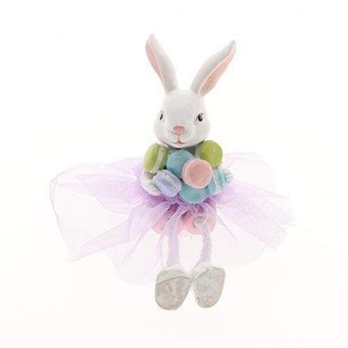 Osterhase Tänzerin weiss D06cm H11cm