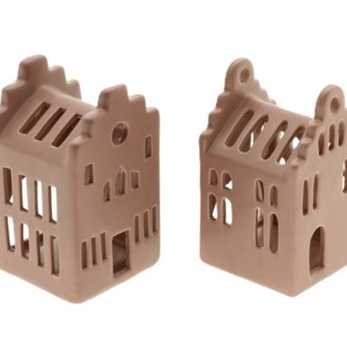 Teelicht Ziegel 2/Set rosa D08cm H14cm