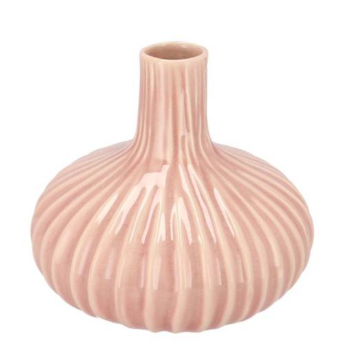 Keramik Vase Gia Stripes Neck alt rosa 21x21x19cm