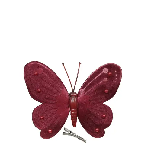 Schmetterling auf Clip rot D12cm H09.5cm