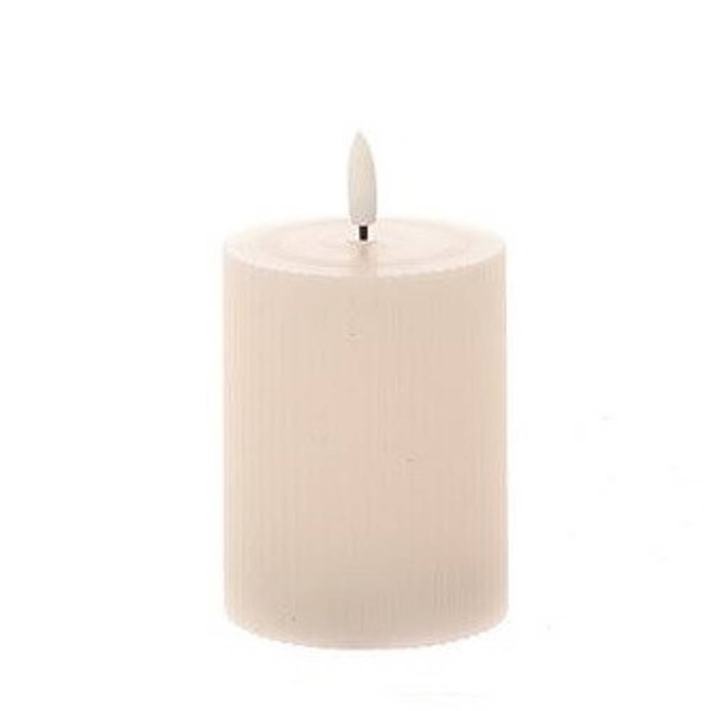 LED Stumpfkerze rosa D07cm H10cm ex.AA