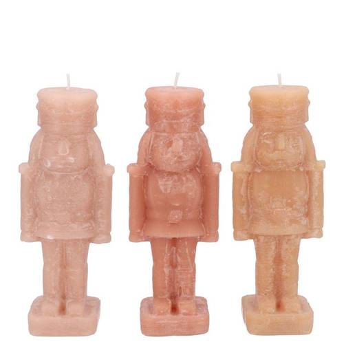Kerze Nussknacker mix creme 04x04x12cm