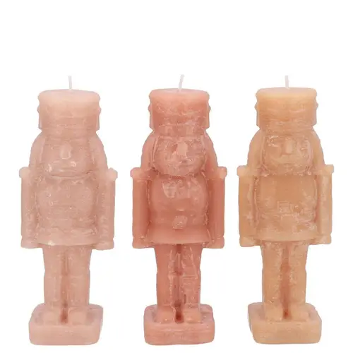Kerze Nussknacker mix creme 04x04x12cm