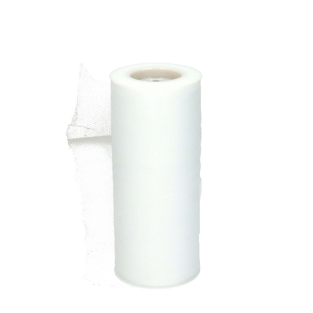 Dekostoff Band 150mm Tule weiss 23m