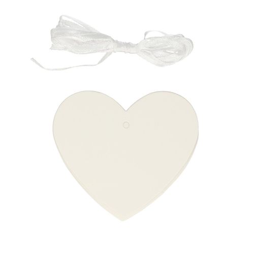 Hänger Karton Herz weiss D07cm x48