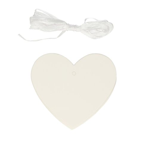 Hänger Karton Herz weiss D07cm x48