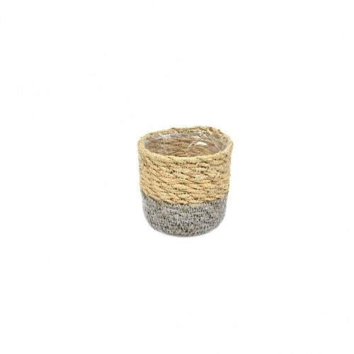 Korb Mini grau/natur D08cm H08cm