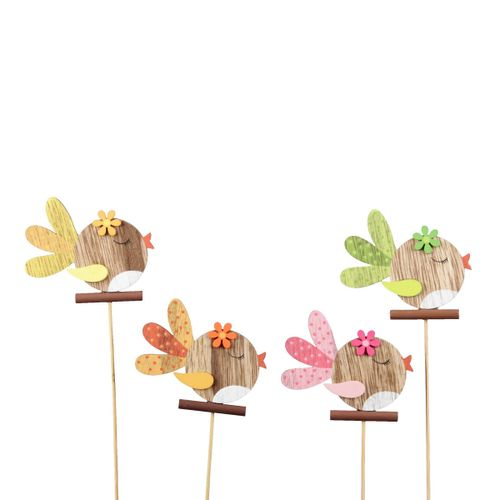 Vogel auf Stab Holz mix L20cm D08cm