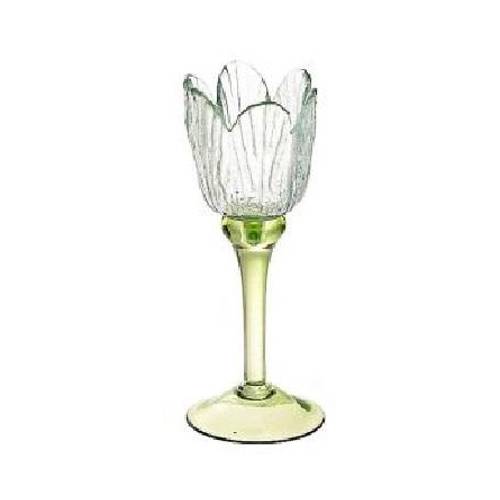 Glas Teelicht Tulpe blau D08.5cm H17cm