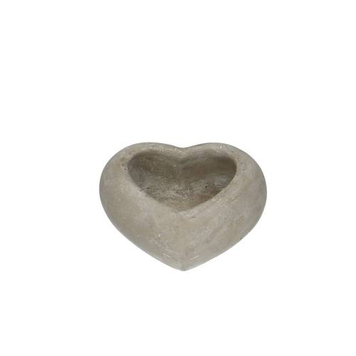 Keramik Stein Übertopf Herz grau D15x09x06cm