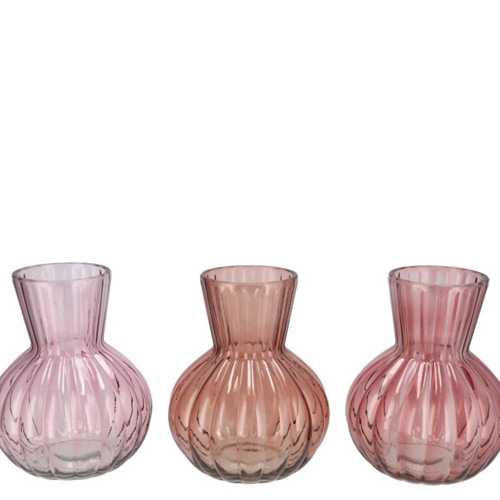 Glas Vase Feline mix rosa D14cm H17cm