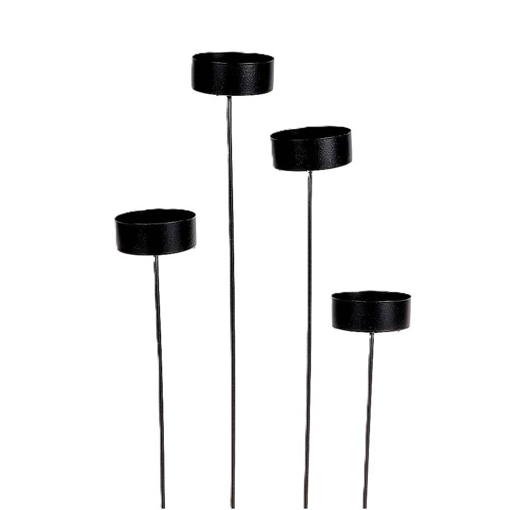 Kerzenständer auf stab schwarz L32cm D04.5cm