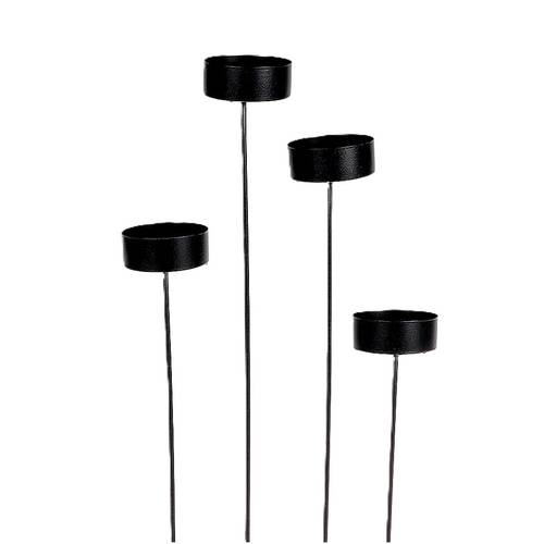 Kerzenständer auf stab schwarz L32cm D04.5cm