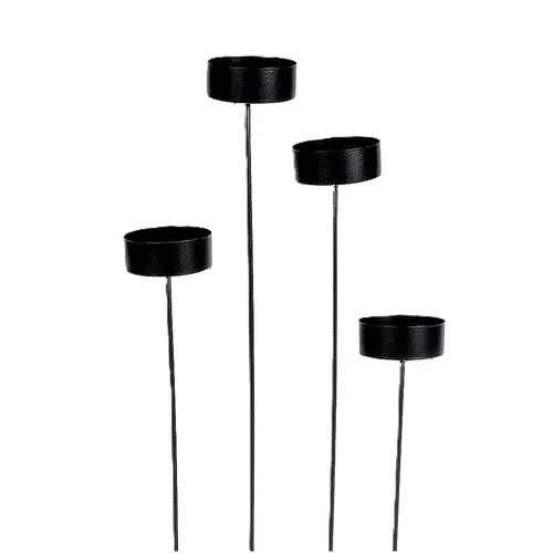 Kerzenständer auf stab schwarz L32cm D04.5cm