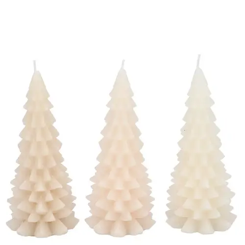Kerze Baum Frosty mix creme 06x12cm